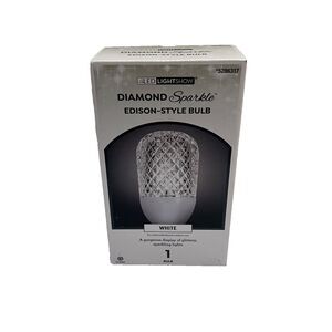 Gemmy LED Diamond Light Show Sparkle Christmas Edison Bulb Northern Sky White